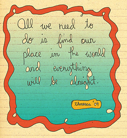 thresca, all we need to do is find our place in the world