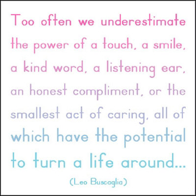 we undersetimate the power of a touch