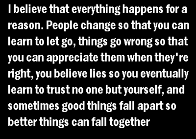 everything happens for a reason