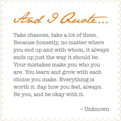 take chances. a lot of them