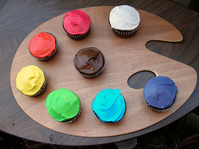 cupcakes, artist palette