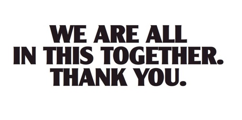 we are all in this together thank you